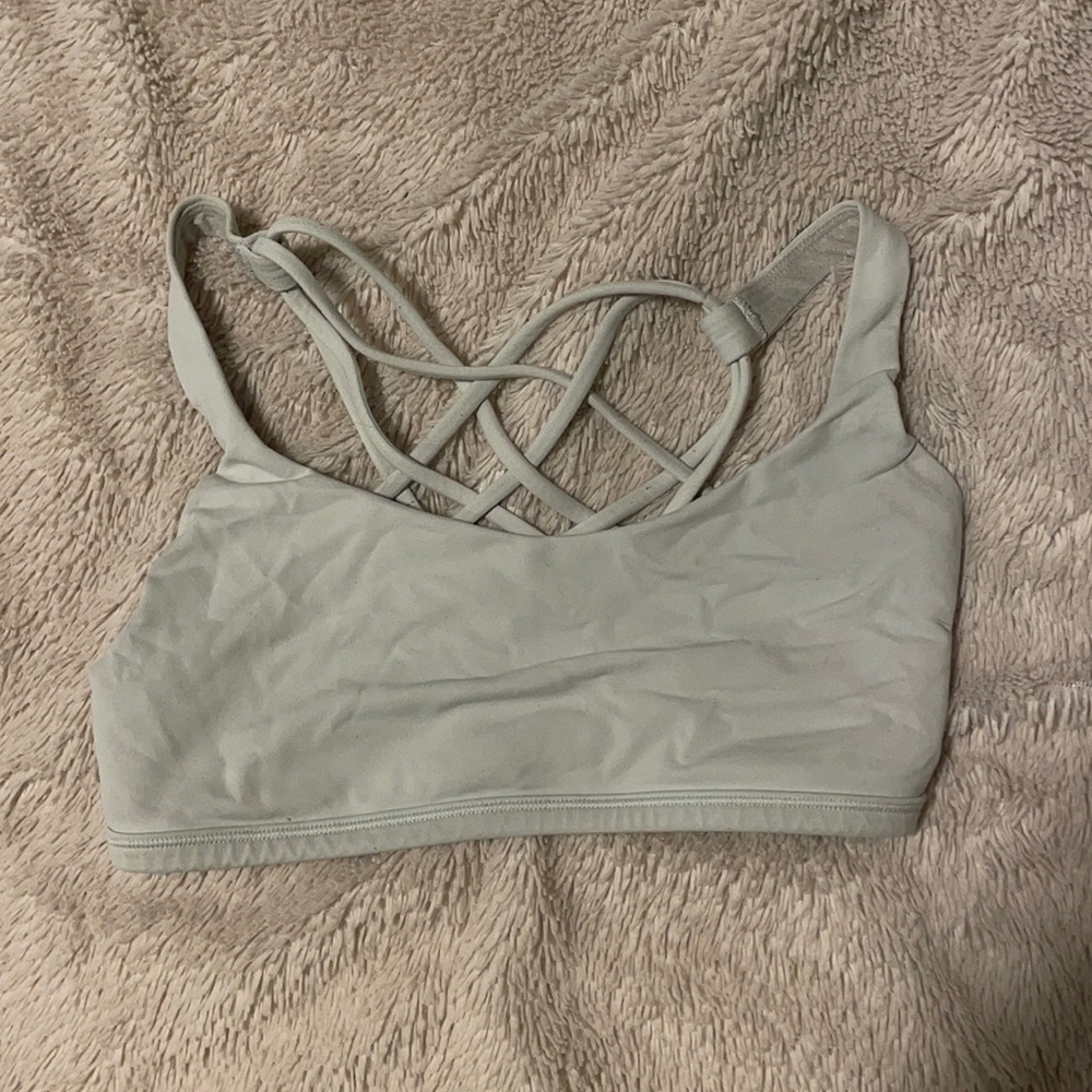 LULULEMON blue cross strapped sports bra